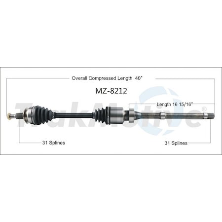Surtrack Axle Cv Axle Shaft, Mz-8212 MZ-8212